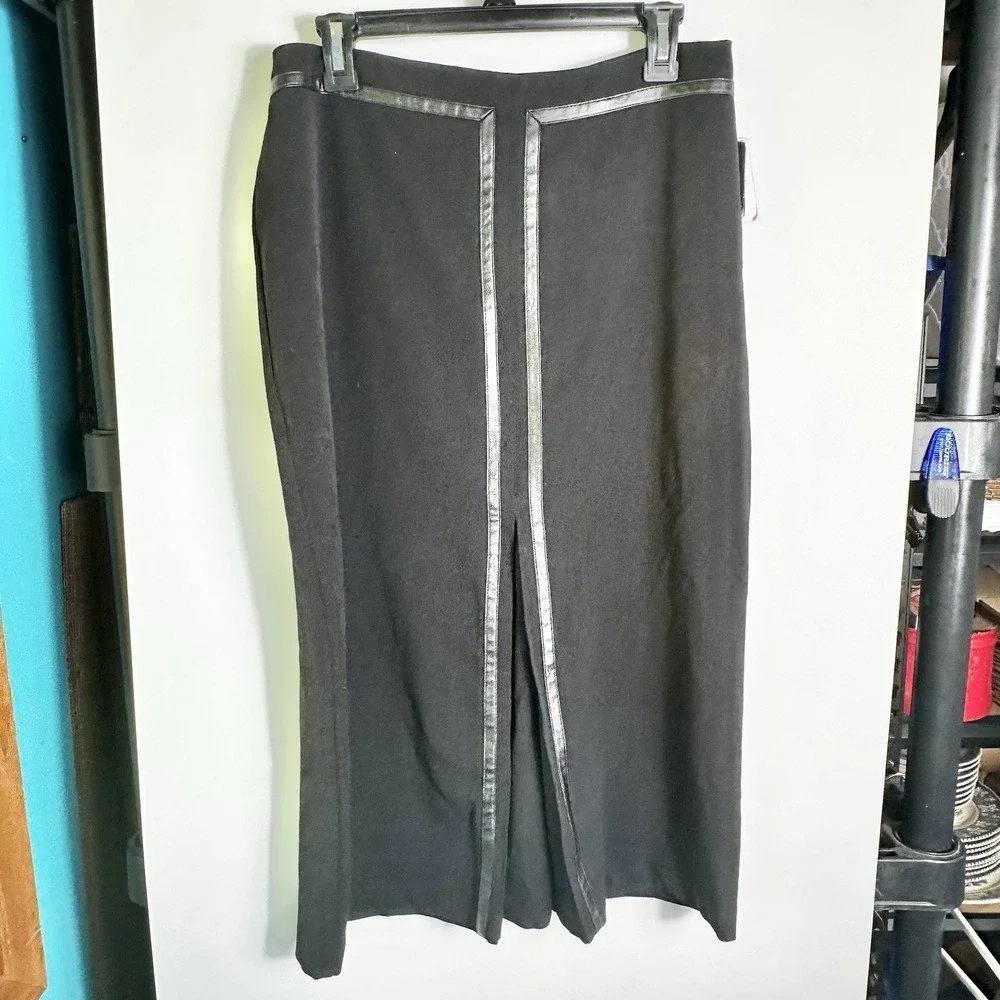 Vintage Sag Harbor Womens Petite Size 12P Black Pencil Midi Skirt NWT 2003